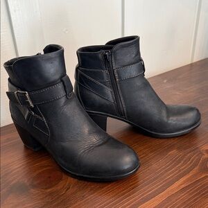 b.o.c. Black Ankle Booties with Buckle Detail
